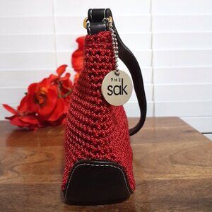 Vintage Y2k 2005 The Sak Mini Red Crochet Tote Bag